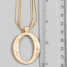Matte Hammered Gold Oval Pendant Layered Chains Necklace-Necklaces-The Looks by Fame Accessories-Stuffology - Where Vintage Meets Modern, A Boutique for Real Women in Crosbyton, TX