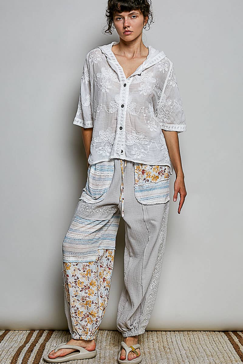 POL Clothing Lightweight Floral Crochet Hoodie Top-Crochet Top-Pol Clothing-Stuffology - Where Vintage Meets Modern, A Boutique for Real Women in Crosbyton, TX