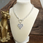 Boho Hammered Heart Front Toggle Necklace – Rustic Gold or Silver-Necklaces-PennyLine inc-Stuffology - Where Vintage Meets Modern, A Boutique for Real Women in Crosbyton, TX