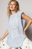 POL Clothing Rock N Roll Graphic Lettering Round Sleeveless Top-TOP-Pol Clothing-Stuffology - Where Vintage Meets Modern, A Boutique for Real Women in Crosbyton, TX