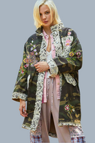 Oversized Camo Print Crochet Detail Jacket/Stuffology Boutique-Jackets-Pol Clothing-Stuffology - Where Vintage Meets Modern, A Boutique for Real Women in Crosbyton, TX