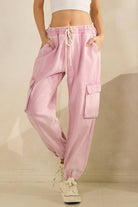 ACID WASH DENIM CARGO JOGGERS-pants-Sage + Fig-Stuffology - Where Vintage Meets Modern, A Boutique for Real Women in Crosbyton, TX