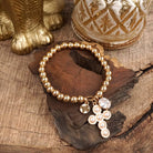 Golden Keepsakes – Charm Cluster Stretch Bracelet with Beads & Stones-Bracelets-PennyLine inc-Stuffology - Where Vintage Meets Modern, A Boutique for Real Women in Crosbyton, TX