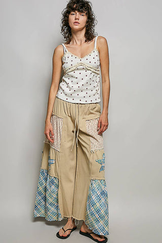 Star Patch Chambray Wide Leg Pants-Pants-Pol Clothing-Stuffology - Where Vintage Meets Modern, A Boutique for Real Women in Crosbyton, TX