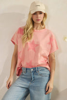 FADED STAR-PRINT OVERSZED TOP-Tees-Sage + Fig-Stuffology - Where Vintage Meets Modern, A Boutique for Real Women in Crosbyton, TX