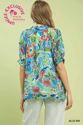 Bold Bloom Floral Top-TOP-Umgee-Stuffology - Where Vintage Meets Modern, A Boutique for Real Women in Crosbyton, TX