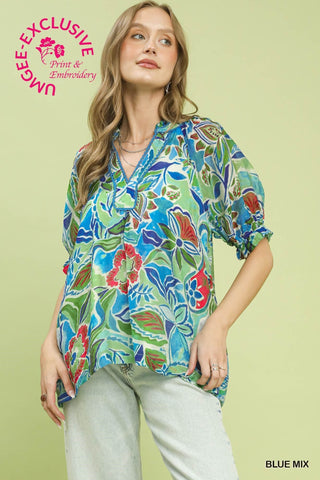 Bold Bloom Floral Top-TOP-Umgee-Stuffology - Where Vintage Meets Modern, A Boutique for Real Women in Crosbyton, TX