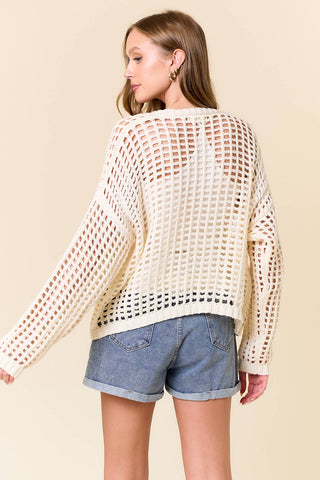 CROCHET FISHNET CROPPED OPEN CARDIGAN-Cardigan-Doe and Rae-Stuffology - Where Vintage Meets Modern, A Boutique for Real Women in Crosbyton, TX