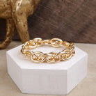 Bold Links – Chunky Chain Stretchy Bracelet - in Gold-Bracelets-PennyLine inc-Stuffology - Where Vintage Meets Modern, A Boutique for Real Women in Crosbyton, TX