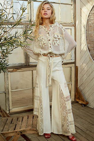 Cream Vintage Washed Floral Print Hoodie Jacket-Jackets-Pol Clothing-Stuffology - Where Vintage Meets Modern, A Boutique for Real Women in Crosbyton, TX