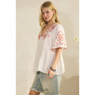 Desert Rose Embroidered Scallop Top-TOP-Sage + Fig-Stuffology - Where Vintage Meets Modern, A Boutique for Real Women in Crosbyton, TX