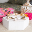 Clover Stretchy Bangle Bracelet – Pink-Bracelets-PennyLine inc-Stuffology - Where Vintage Meets Modern, A Boutique for Real Women in Crosbyton, TX