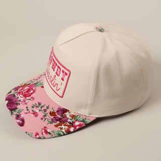 HOWDY Darlin' Embroidery Patch Floral Two-Tone Hat-Hats-Fashion City-Stuffology - Where Vintage Meets Modern, A Boutique for Real Women in Crosbyton, TX