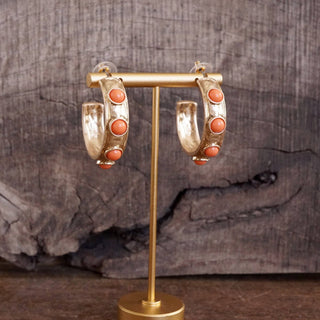 Jeweled Bubble Hoop Earrings – Colorful Acrylic Cabochons-PennyLine inc-Stuffology - Where Vintage Meets Modern, A Boutique for Real Women in Crosbyton, TX