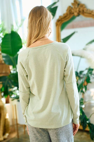 Notched V-Neck Knit Top-TOP-Doe and Rae-Stuffology - Where Vintage Meets Modern, A Boutique for Real Women in Crosbyton, TX
