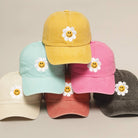 Happy Face Flower Embroidered Baseball Cap | Stuffology Boutique-Hats-Fashion City-Stuffology - Where Vintage Meets Modern, A Boutique for Real Women in Crosbyton, TX