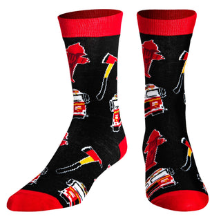 Firefighter - Mens Crew Folded - Crazy Socks | Stuffology Boutique-Socks-Crazy Socks-Stuffology - Where Vintage Meets Modern, A Boutique for Real Women in Crosbyton, TX