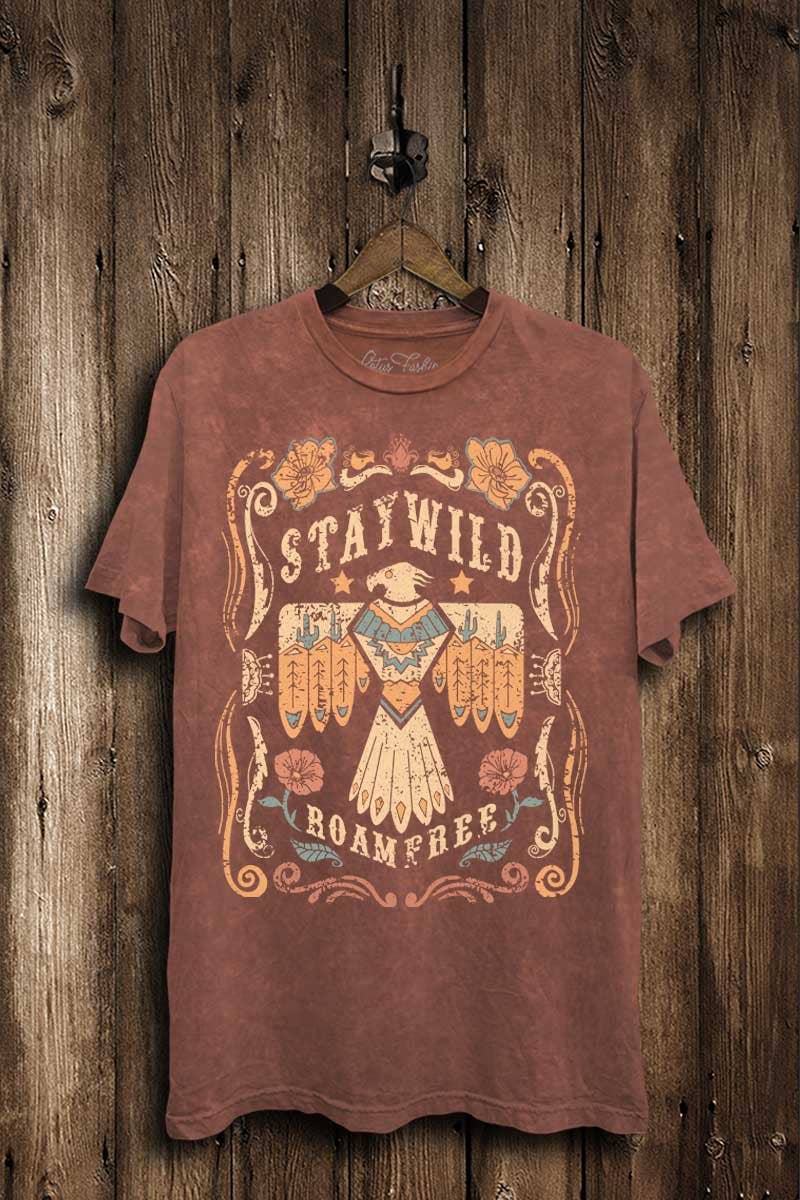 Stay Wild Roam Free Graphic Top-Graphic Tees-Stuffology Boutique-Stuffology - Where Vintage Meets Modern, A Boutique for Real Women in Crosbyton, TX
