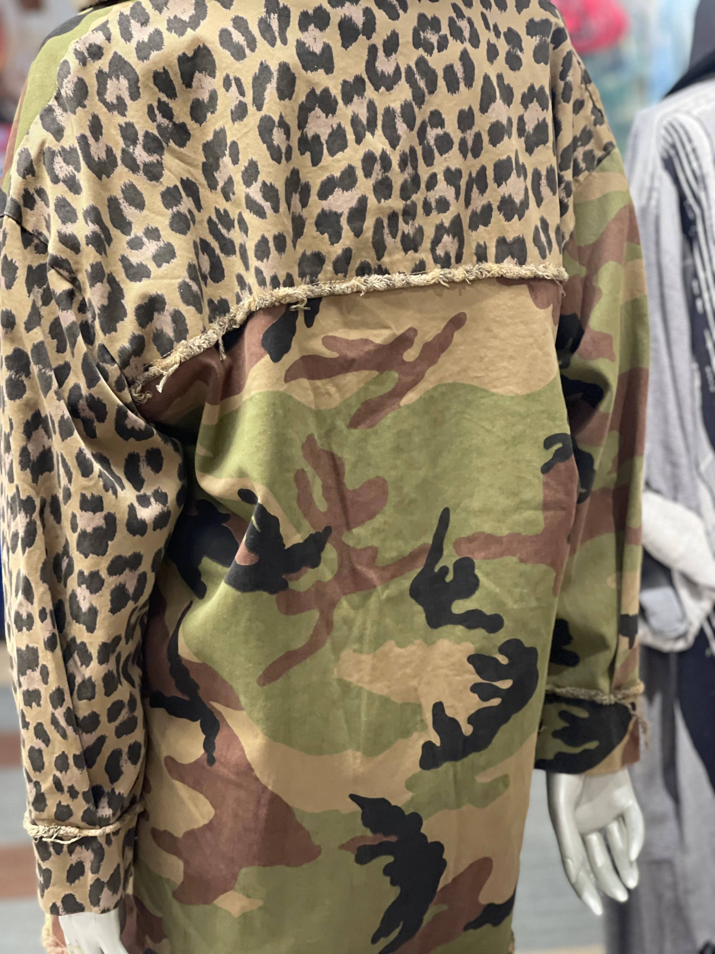 Leopard & Camo Jacket with Pockets-LeParisPetit by I Love Linen-Stuffology - Where Vintage Meets Modern, A Boutique for Real Women in Crosbyton, TX