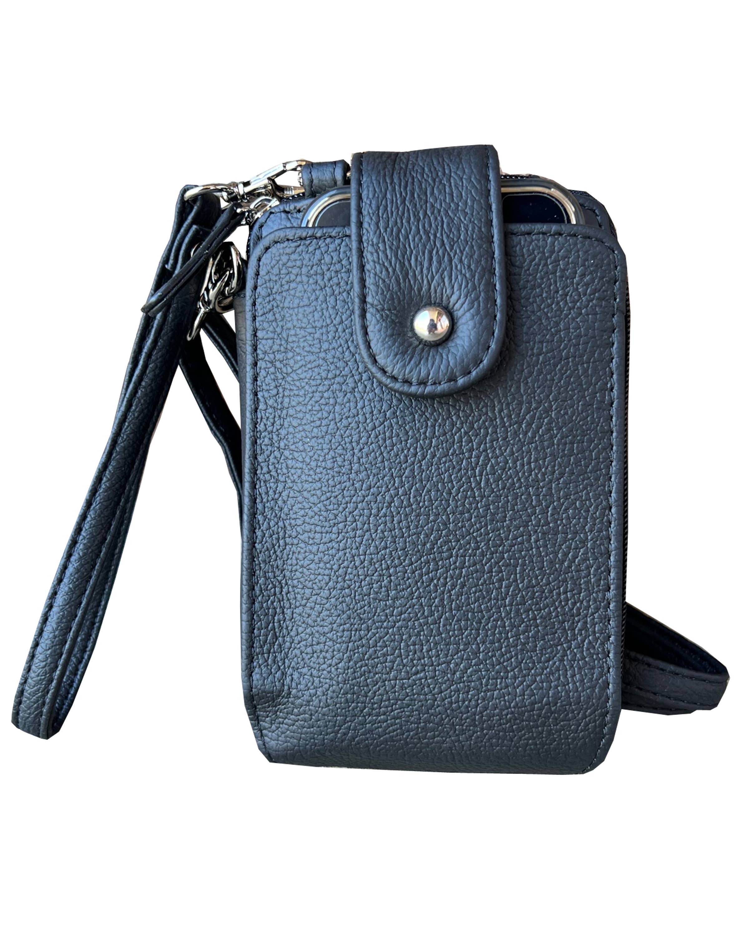 Phone pouch with credit card slots adjustable strap /Stuffology Boutique-Phone Pouch-Roma Leathers, Inc.-Stuffology - Where Vintage Meets Modern, A Boutique for Real Women in Crosbyton, TX