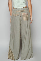 POL Clothing Olive Multi Contrast Panel Detail Print Woven Pants-Pants-Pol Clothing-Stuffology - Where Vintage Meets Modern, A Boutique for Real Women in Crosbyton, TX