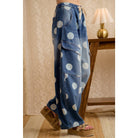 WASHED POLKA DOT DENIM BARREL PANTS WITH CARGO POCKETS-BiBi-Stuffology - Where Vintage Meets Modern, A Boutique for Real Women in Crosbyton, TX