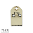 Rhinestone heart stud earring-Earrings-Pink Panache Brands-Stuffology - Where Vintage Meets Modern, A Boutique for Real Women in Crosbyton, TX