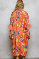 Short Sleeve Floral Printed Maxi Length Button Down Dress-Pol Clothing-Stuffology - Where Vintage Meets Modern, A Boutique for Real Women in Crosbyton, TX