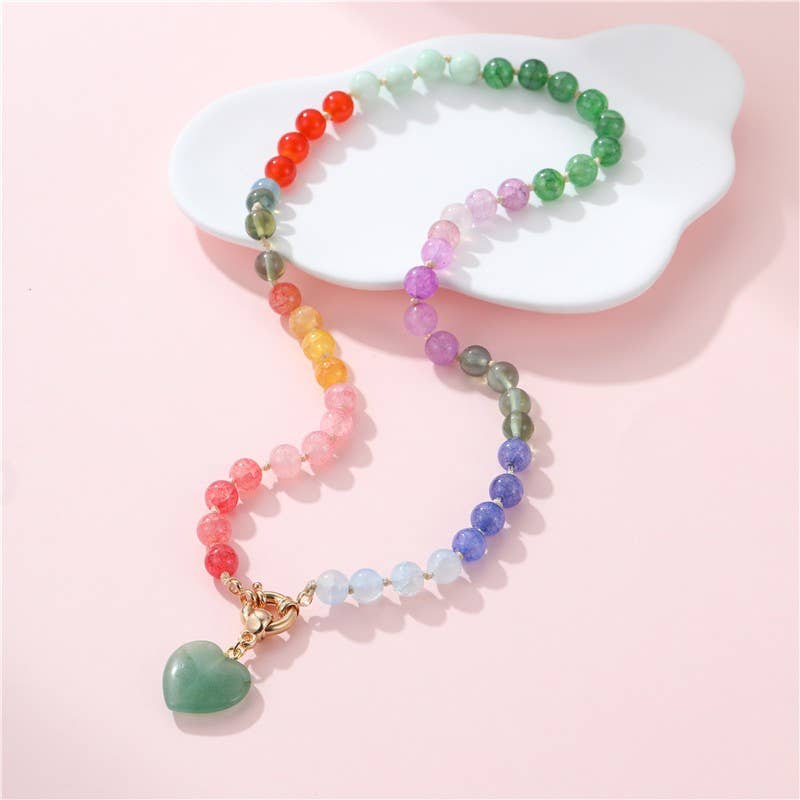 Natural Stone Semi-Precious Glass Mixed Necklace-Necklaces-JOSSLYN by wall to wall-Stuffology - Where Vintage Meets Modern, A Boutique for Real Women in Crosbyton, TX