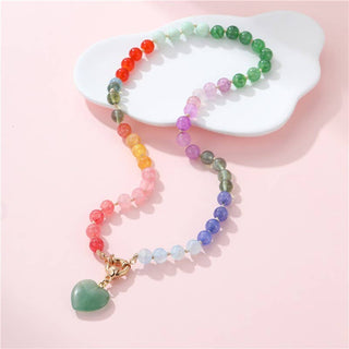Natural Stone Semi-Precious Glass Mixed Necklace-Necklaces-JOSSLYN by wall to wall-Stuffology - Where Vintage Meets Modern, A Boutique for Real Women in Crosbyton, TX