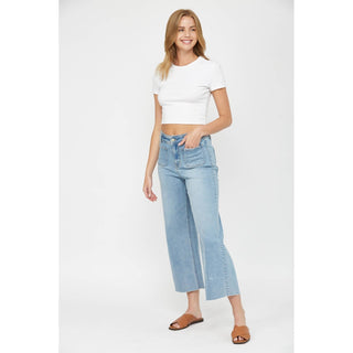 Mica Crop Wide Leg Jeans-Jeans-Mica Denim-Stuffology - Where Vintage Meets Modern, A Boutique for Real Women in Crosbyton, TX