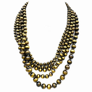 Gold Navajo Beads Chunky Necklace-Necklaces-Lunar Deer-Stuffology - Where Vintage Meets Modern, A Boutique for Real Women in Crosbyton, TX
