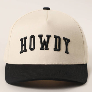 HOWDY 3D Letter Embroidered Two-Tone Trucker Hat-Hats-Fashion City-Stuffology - Where Vintage Meets Modern, A Boutique for Real Women in Crosbyton, TX