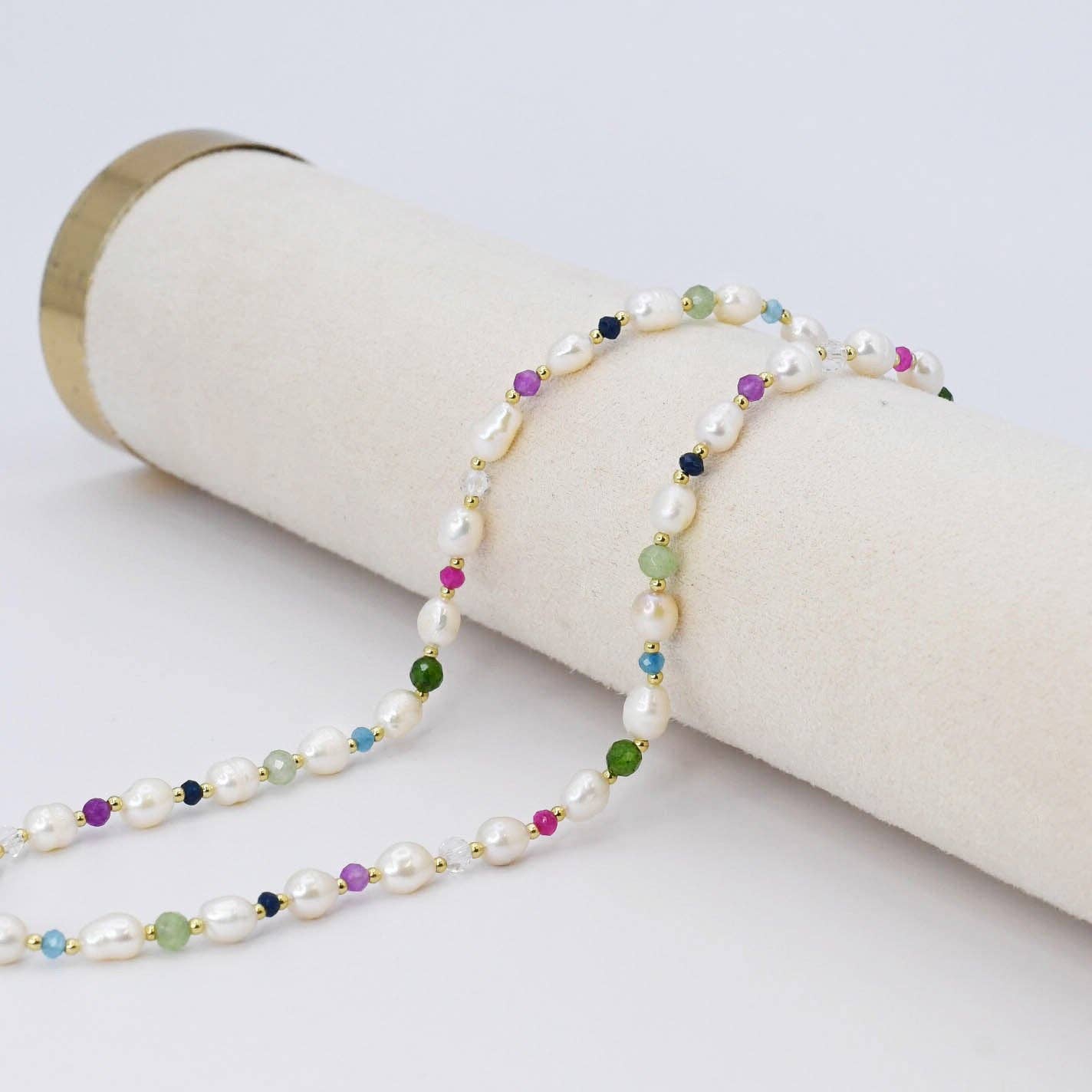 Pearl girl Gemstone-necklace-Treasure Jewels Inc.-Stuffology - Where Vintage Meets Modern, A Boutique for Real Women in Crosbyton, TX