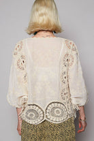 POL Clothing Round Neck Short Sleeve Floral Embroidery Top-TOP-Pol Clothing-Stuffology - Where Vintage Meets Modern, A Boutique for Real Women in Crosbyton, TX