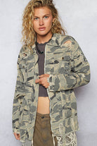 POL Clothing Sweet Camo Twill Jacket-Jackets-Pol Clothing-Stuffology - Where Vintage Meets Modern, A Boutique for Real Women in Crosbyton, TX