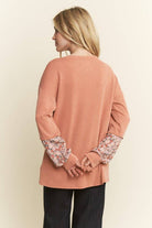 LONG SLEEVE RIBBED FLORAL TOP-TOP-HEIMISH-Stuffology - Where Vintage Meets Modern, A Boutique for Real Women in Crosbyton, TX