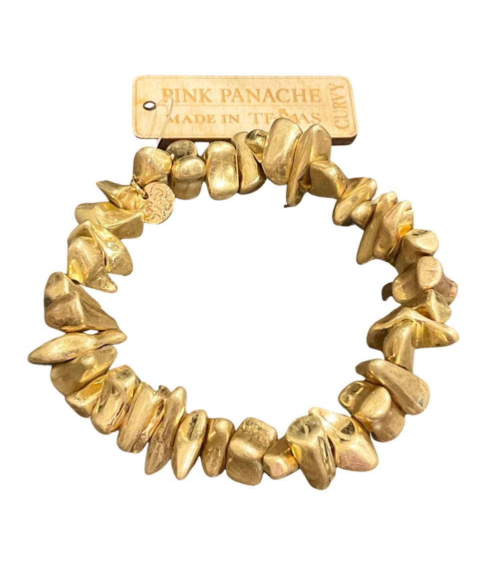Gold nugget single bracelet strand-Bracelets-Pink Panache Brands-Stuffology - Where Vintage Meets Modern, A Boutique for Real Women in Crosbyton, TX