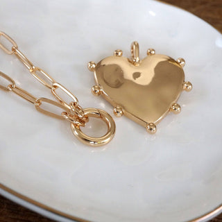 Modern Spiky Heart Paperclip Necklace - Gold Tone-necklace-PennyLine inc-Stuffology - Where Vintage Meets Modern, A Boutique for Real Women in Crosbyton, TX