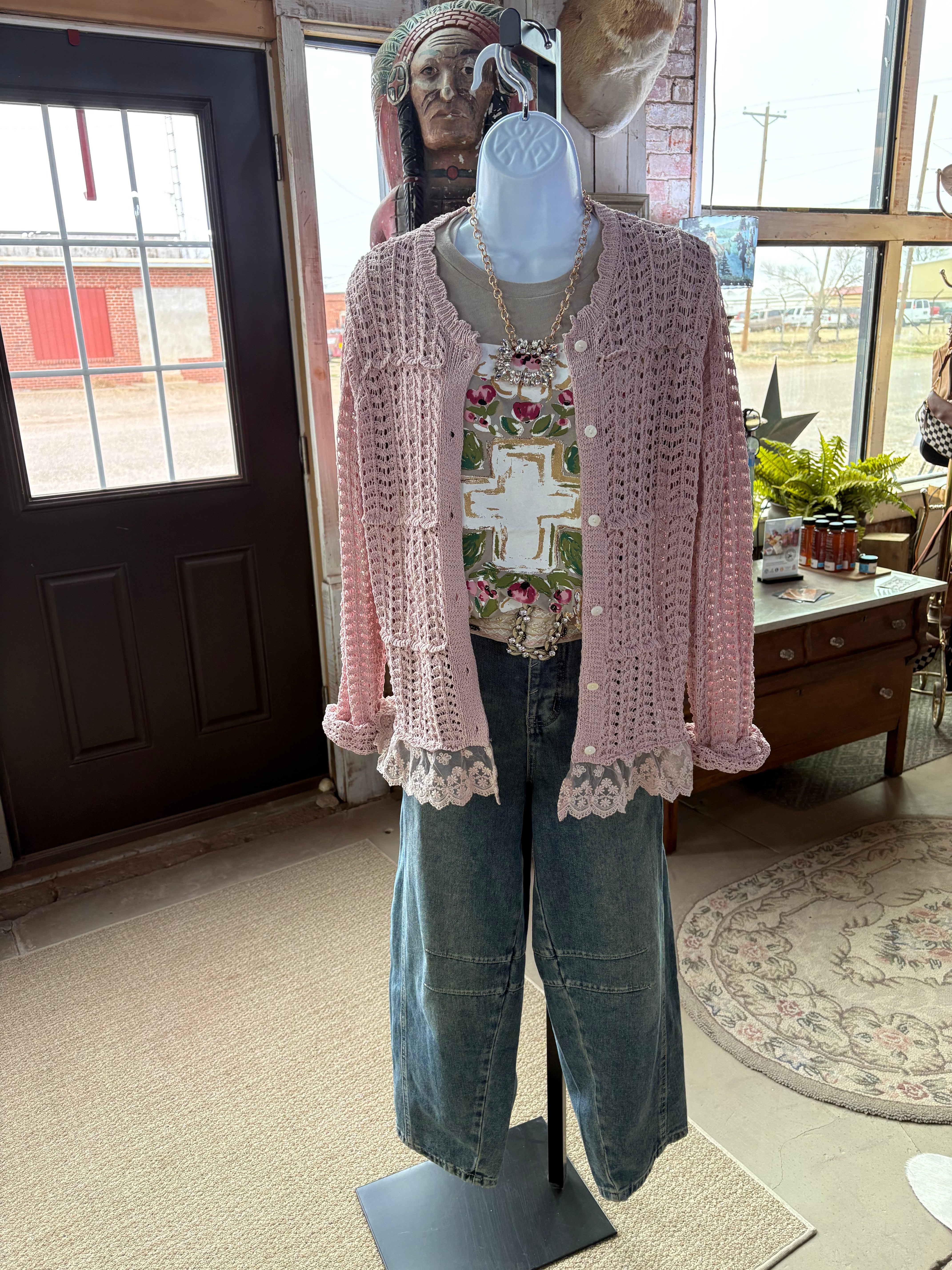 Gold Floral Cross Tee-Texas True-Stuffology - Where Vintage Meets Modern, A Boutique for Real Women in Crosbyton, TX