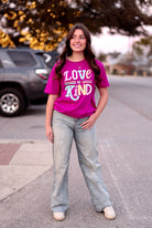 Love is Kind - Short Sleeve (Berry)-Jadelynn Brooke-Stuffology - Where Vintage Meets Modern, A Boutique for Real Women in Crosbyton, TX