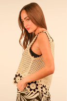 Floral Trim Detail Crochet Top-TOP-VERY J-Stuffology - Where Vintage Meets Modern, A Boutique for Real Women in Crosbyton, TX