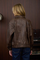COLLARED ZIP-UP WASHED FAUX LEATHER JACKET-J.O.A-Stuffology - Where Vintage Meets Modern, A Boutique for Real Women in Crosbyton, TX