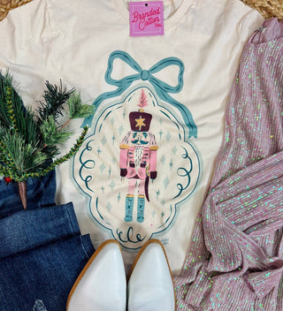 Nutcracker Ornament Graphic Tee-Graphic Tees-Branded Cotton-Stuffology - Where Vintage Meets Modern, A Boutique for Real Women in Crosbyton, TX