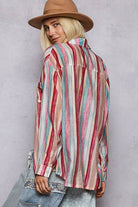 Long sleeve pocket detail printed woven shirt top SALE-Pol Clothing-Stuffology - Where Vintage Meets Modern, A Boutique for Real Women in Crosbyton, TX