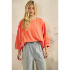 MINERAL WASH OVERSIZE PUFF-SLEEVE PULLOVER TEE-TOP-Sage + Fig-Stuffology - Where Vintage Meets Modern, A Boutique for Real Women in Crosbyton, TX