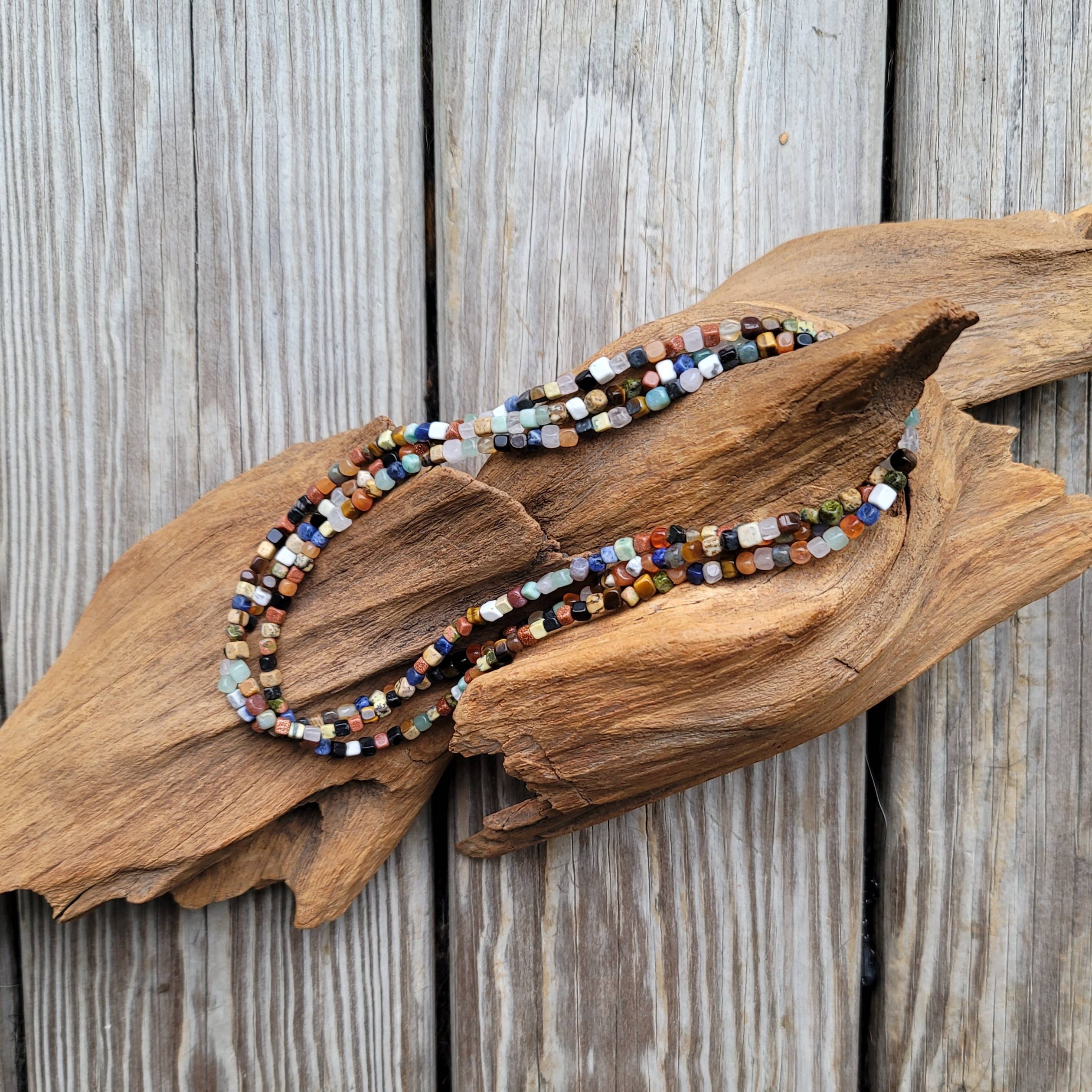 Natural gemstones 3 strand choker Native Southwest handmade-Horse Spirit Studio-Stuffology - Where Vintage Meets Modern, A Boutique for Real Women in Crosbyton, TX