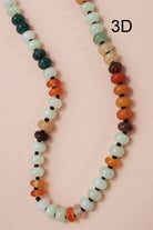 NATURAL AGATE GLASS SEMI PRECIOUS BEAD NECKLACE | 80N896-JOSSLYN by wall to wall-Stuffology - Where Vintage Meets Modern, A Boutique for Real Women in Crosbyton, TX
