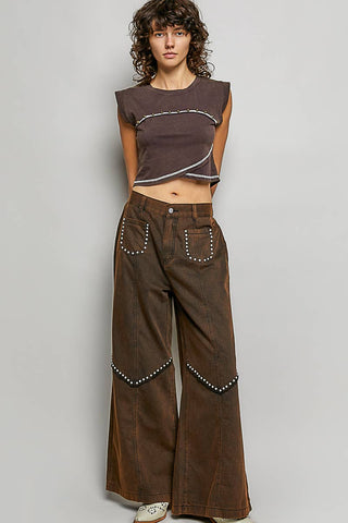 POL Vintage High Rise Wide Leg Pants-Wide Leg Pants-Pol Clothing-Stuffology - Where Vintage Meets Modern, A Boutique for Real Women in Crosbyton, TX