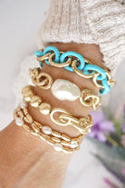 Pearls and Gold Everyday Bracelet Stack-Bracelets-PennyLine inc-Stuffology - Where Vintage Meets Modern, A Boutique for Real Women in Crosbyton, TX